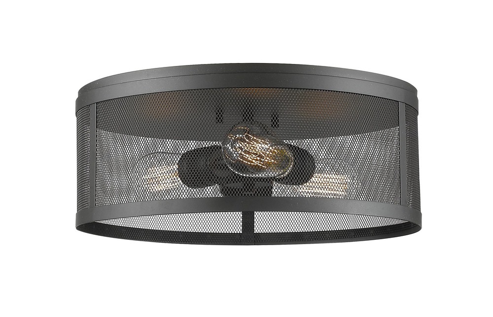 2333994 Z-Lite-331F14-BRZ-Meshsmith - 3 Light Flush Mount  sku 2333994