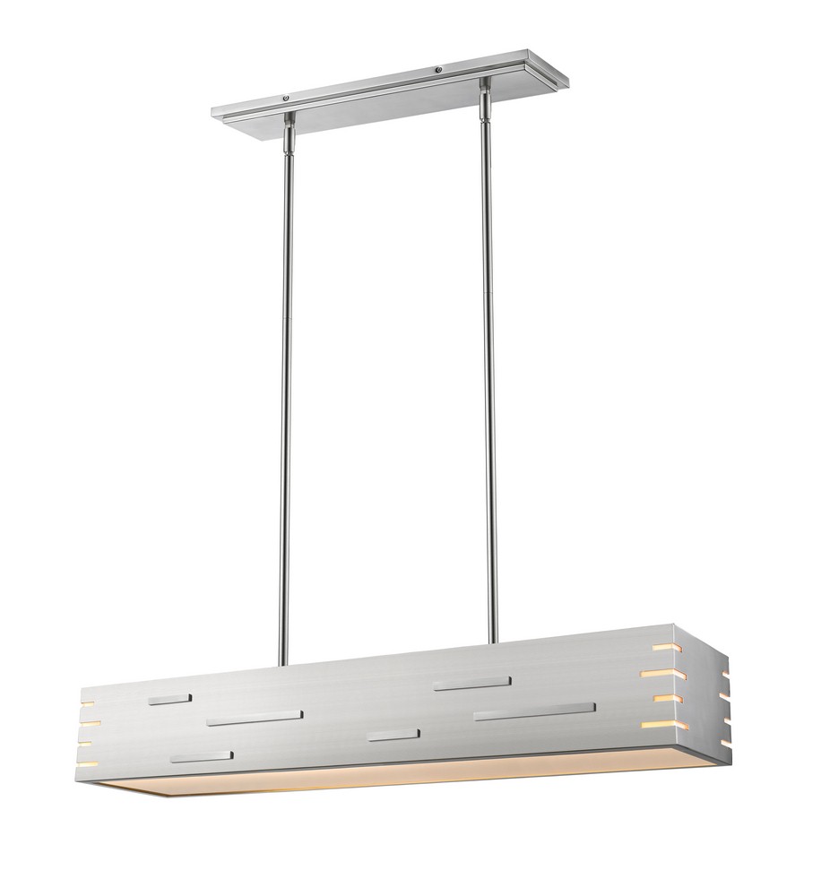 Z-Lite-332-34BN-LED-Loek - 26W 1 LED Chandelier in Industrial Style - 34 Inches Wide by 5.25 Inches High   Brushed Nickel Finish with Brushed Nickel Metal Shade