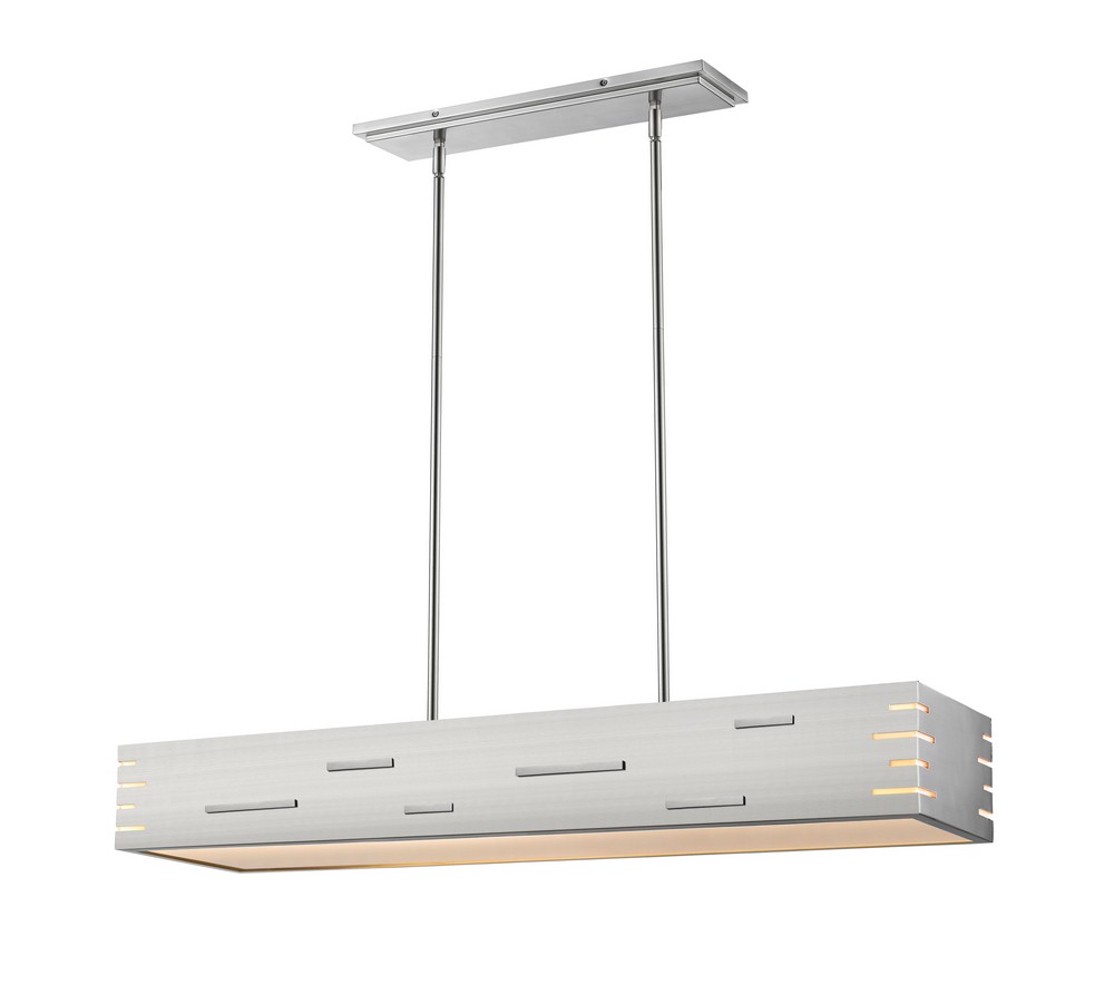 Z-Lite-332-45BN-LED-Loek - 78W 2 LED Chandelier in Industrial Style - 45 Inches Wide by 5.25 Inches High   Brushed Nickel Finish with Brushed Nickel Metal Shade