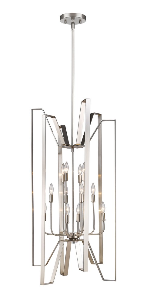 Z-Lite-4000-12BN-Marsala - 12 Light Pendant in Fusion Style - 22 Inches Wide by 45 Inches High Brushed Nickel  Polished Metallic Gold Finish