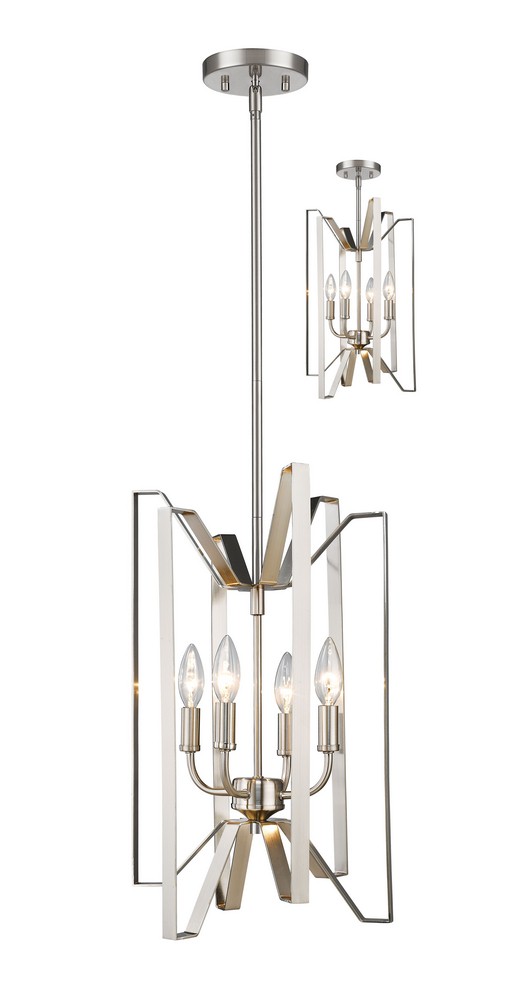 Z-Lite-4000-4BN-Marsala - 4 Light Pendant in Fusion Style - 12 Inches Wide by 20 Inches High Brushed Nickel  Bronze Finish