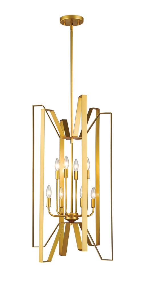 Z-Lite-4000-8PMG-Marsala - 8 Light Pendant in Fusion Style - 19 Inches Wide by 36 Inches High Polished Metallic Gold  Polished Metallic Gold Finish