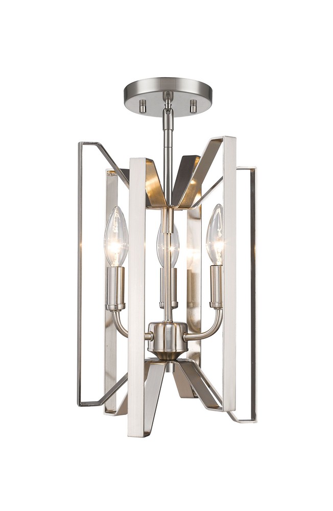 Z-Lite-4000SF-BN-Marsala - 3 Light Semi-Flush Mount in Whimsical Style - 9 Inches Wide by 14 Inches High Brushed Nickel  Bronze Finish