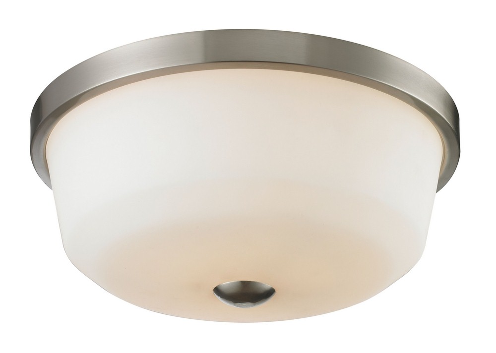 Z-Lite-410F3-Montego - 3 Light Flush Mount in Fusion Style - 17.75 Inches Wide by 6.38 Inches High Brushed Nickel  Coppery Bronze Finish with Matte Opal Glass