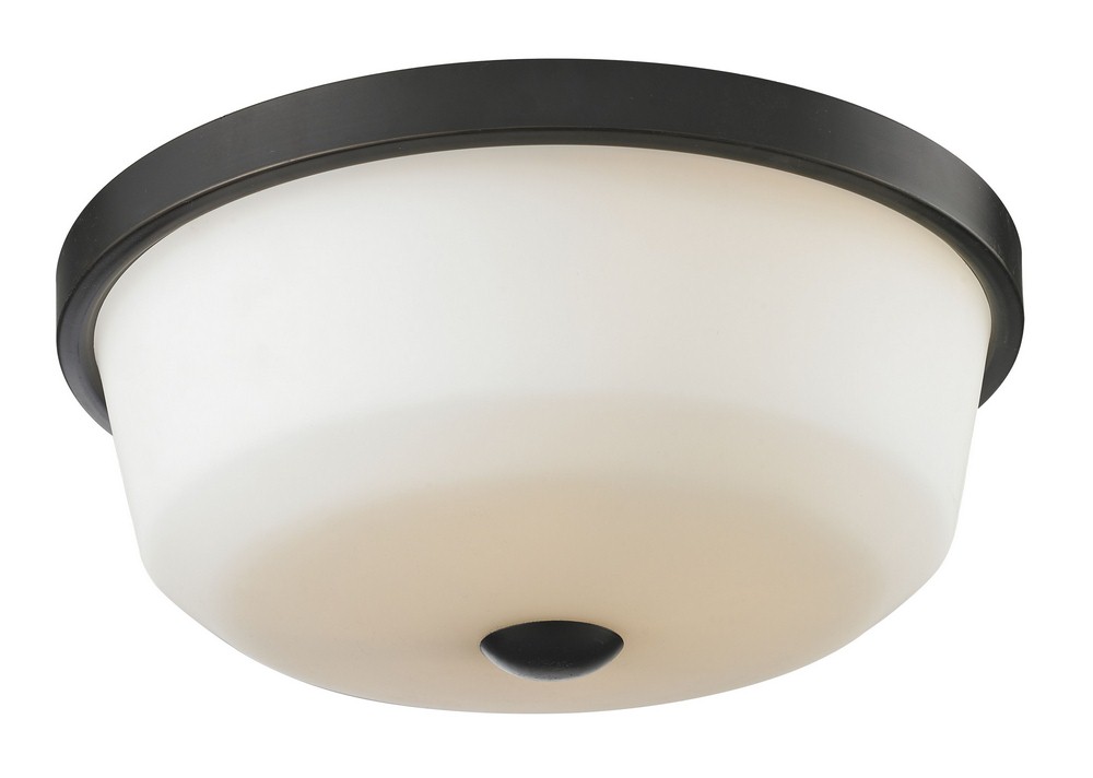 Z-Lite-411F3-Montego - 3 Light Flush Mount in Fusion Style - 17.75 Inches Wide by 6.38 Inches High Coppery Bronze  Coppery Bronze Finish with Matte Opal Glass