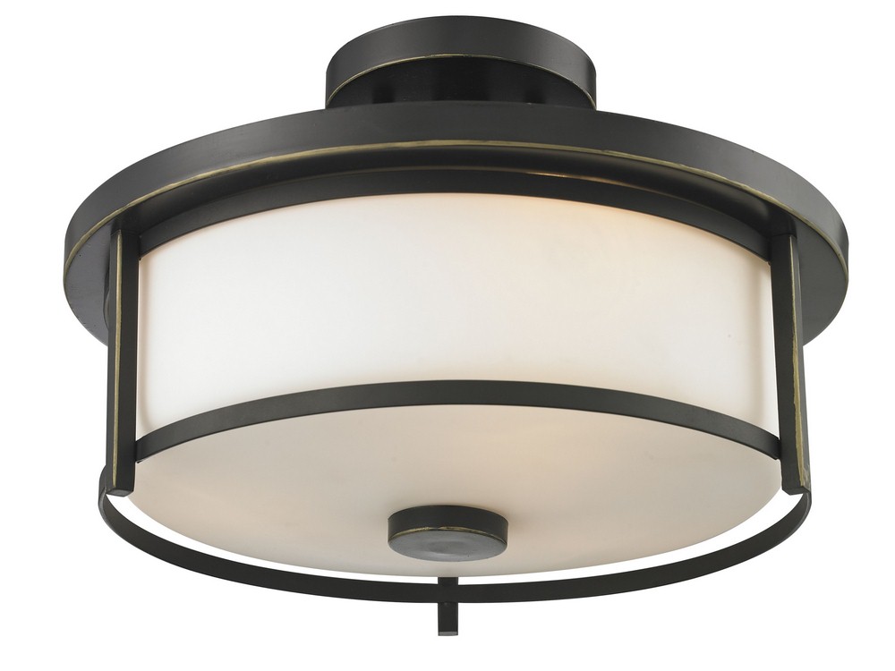 Z-Lite-413SF14-Savannah - 2 Light Semi-Flush Mount in Fusion Style - 13.75 Inches Wide by 9.75 Inches High   Savannah - 2 Light Semi-Flush Mount in Fusion Style - 13.75 Inches Wide by 9.75 Inches High