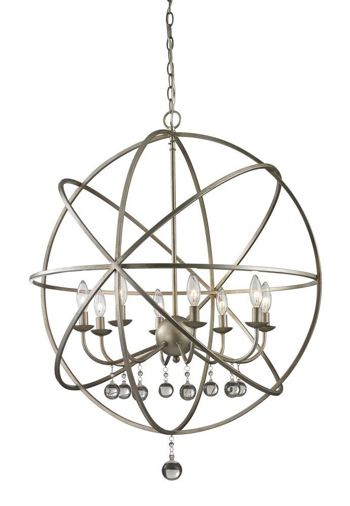 Z-Lite-415-30-Acadia - 8 Light Pendant in Whimsical Style - 30 Inches Wide by 35.5 Inches High Antique Silver  Golden Bronze Finish