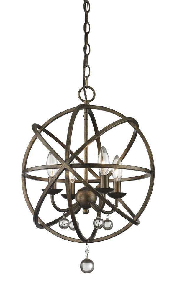 Z-Lite-416-16-Acadia - 4 Light Pendant in Metropolitan Style - 16 Inches Wide by 21 Inches High Golden Bronze  Golden Bronze Finish