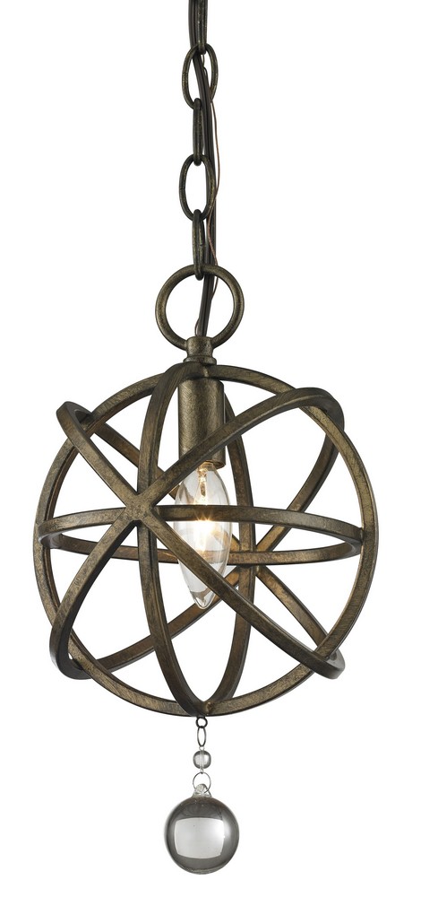 Z-Lite-416-8-Acadia - 1 Light Mini Pendant in Whimsical Style - 8 Inches Wide by 13.13 Inches High Golden Bronze  Golden Bronze Finish