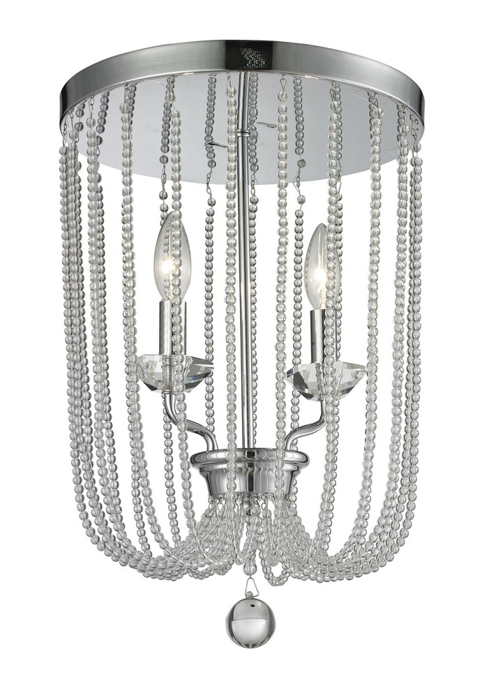 Z-Lite-429F12-CH-Serenade - 2 Light Flush Mount in Metropolitan Style - 12 Inches Wide by 17.13 Inches High   Chrome Finish