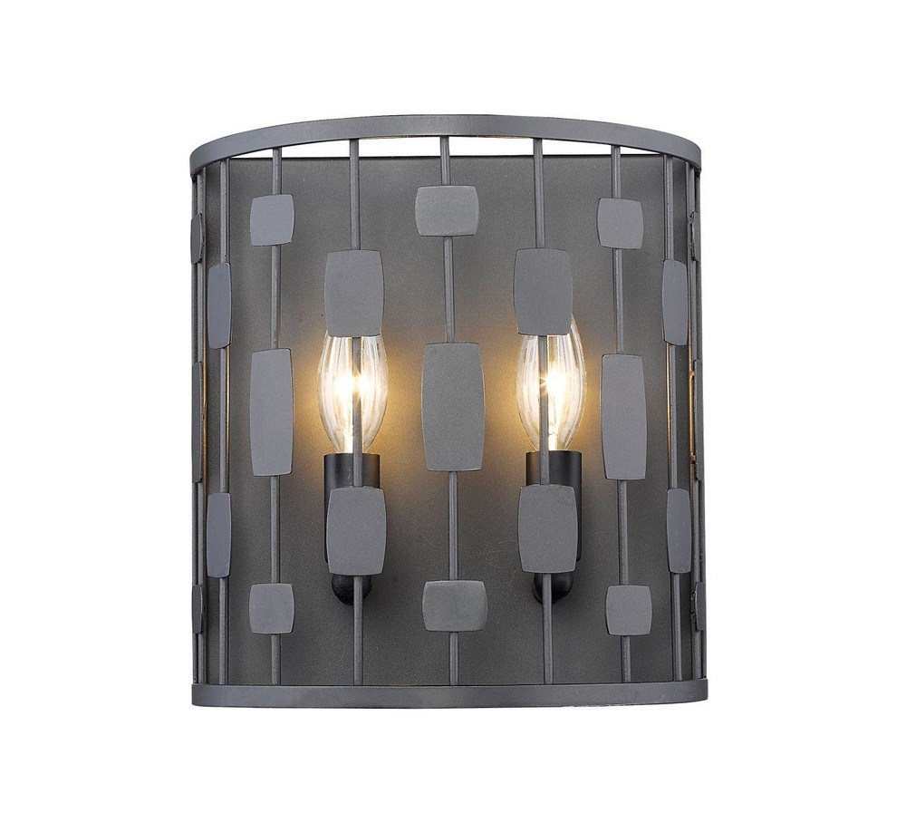 Z-Lite-430-2S-BRZ-Almet - 2 Light Wall Sconce in Metropolitan Style - 9.25 Inches Wide by 10 Inches High   Bronze Finish