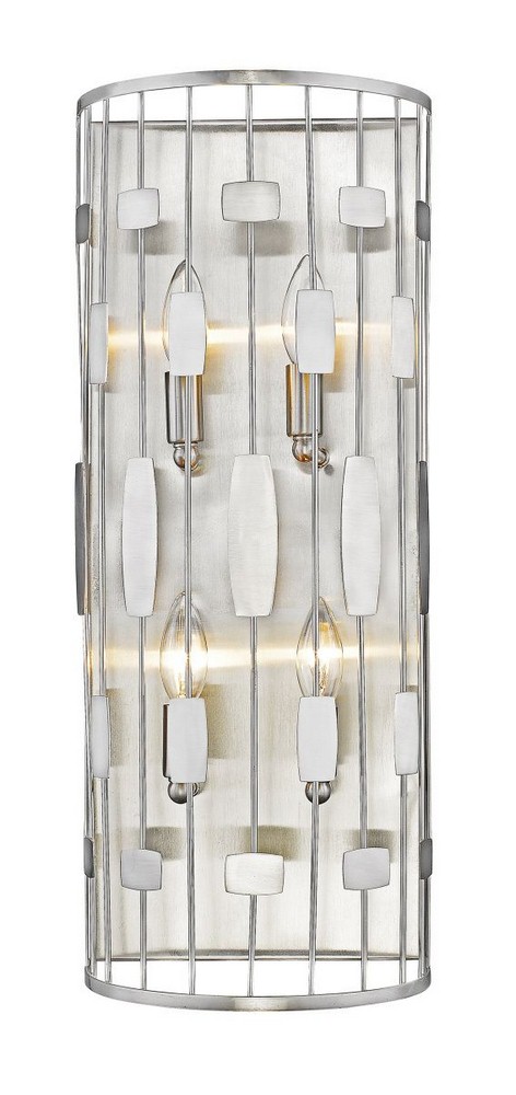 Z-Lite-430-4S-BN-Almet - 4 Light Wall Sconce in Metropolitan Style - 9.25 Inches Wide by 24 Inches High Brushed Nickel  Bronze Finish