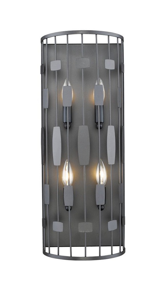 Z-Lite-430-4S-BRZ-Almet - 4 Light Wall Sconce in Metropolitan Style - 9.25 Inches Wide by 24 Inches High   Bronze Finish