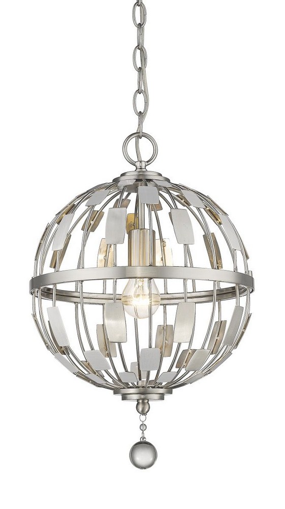 Z-Lite-430B12-BN-Almet - 1 Light Pendant in Metropolitan Style - 12 Inches Wide by 19.5 Inches High Brushed Nickel  Bronze Finish