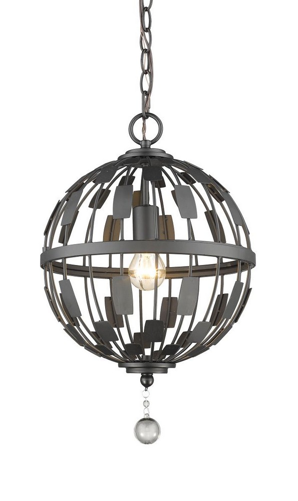 Z-Lite-430B12-BRZ-Almet - 1 Light Pendant in Metropolitan Style - 12 Inches Wide by 19.5 Inches High Bronze  Bronze Finish