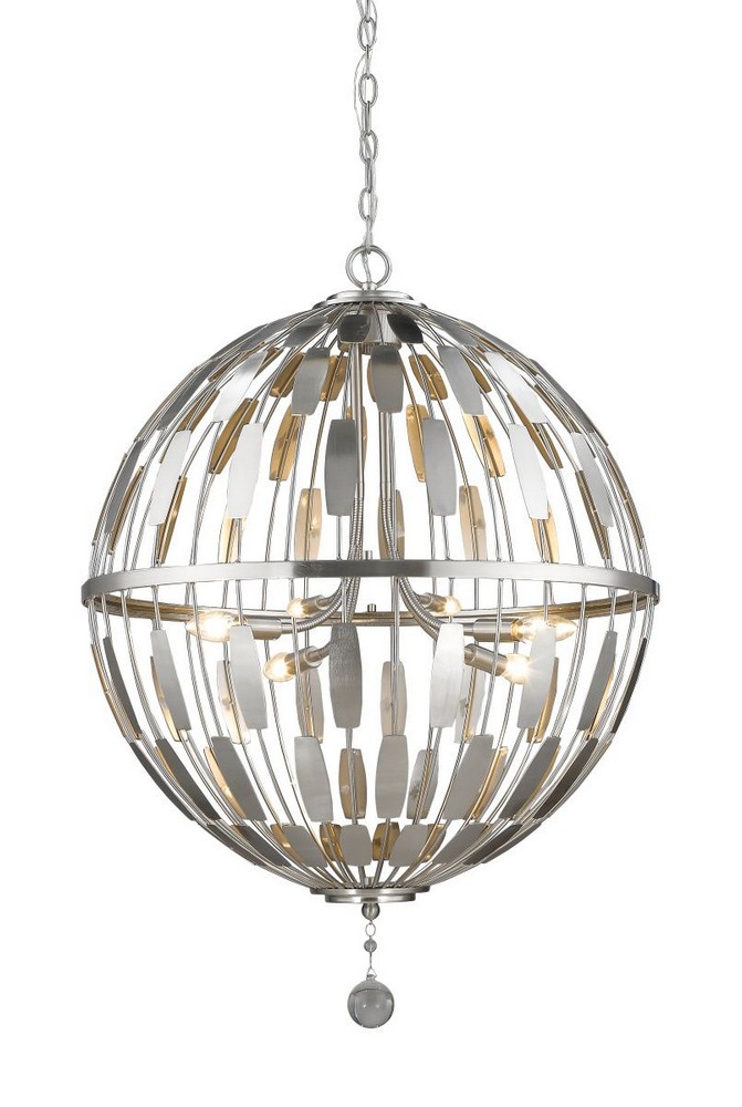 Z-Lite-430B24-BN-Almet - 6 Light Pendant in Metropolitan Style - 24.25 Inches Wide by 32.75 Inches High Brushed Nickel  Bronze Finish