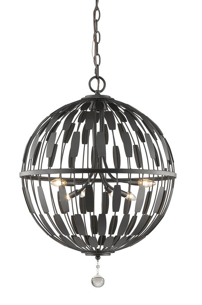 Z-Lite-430B24-BRZ-Almet - 6 Light Pendant in Metropolitan Style - 24.25 Inches Wide by 32.75 Inches High Bronze  Bronze Finish