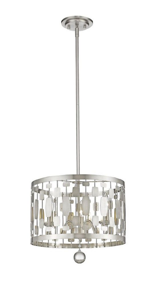 Z-Lite-430D15-BN-Almet - 3 Light Pendant in Metropolitan Style - 15 Inches Wide by 15.75 Inches High Brushed Nickel  Bronze Finish