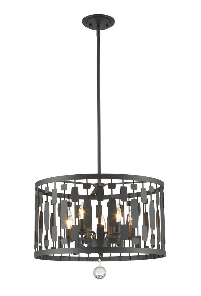 Z-Lite-430D20-BRZ-Almet - 5 Light Pendant in Metropolitan Style - 20 Inches Wide by 16 Inches High   Almet - 5 Light Pendant in Metropolitan Style - 20 Inches Wide by 16 Inches High