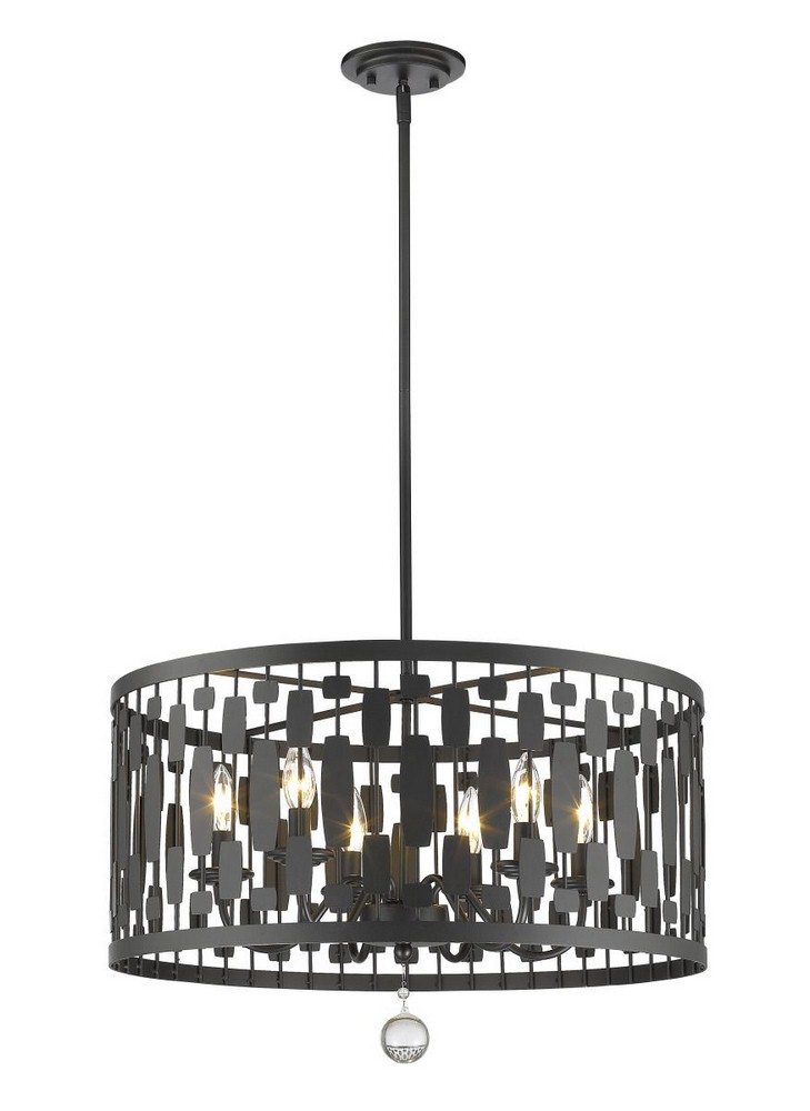 Z-Lite-430D24-BRZ-Almet - 6 Light Pendant in Metropolitan Style - 24 Inches Wide by 16.5 Inches High   Almet - 6 Light Pendant in Metropolitan Style - 24 Inches Wide by 16.5 Inches High