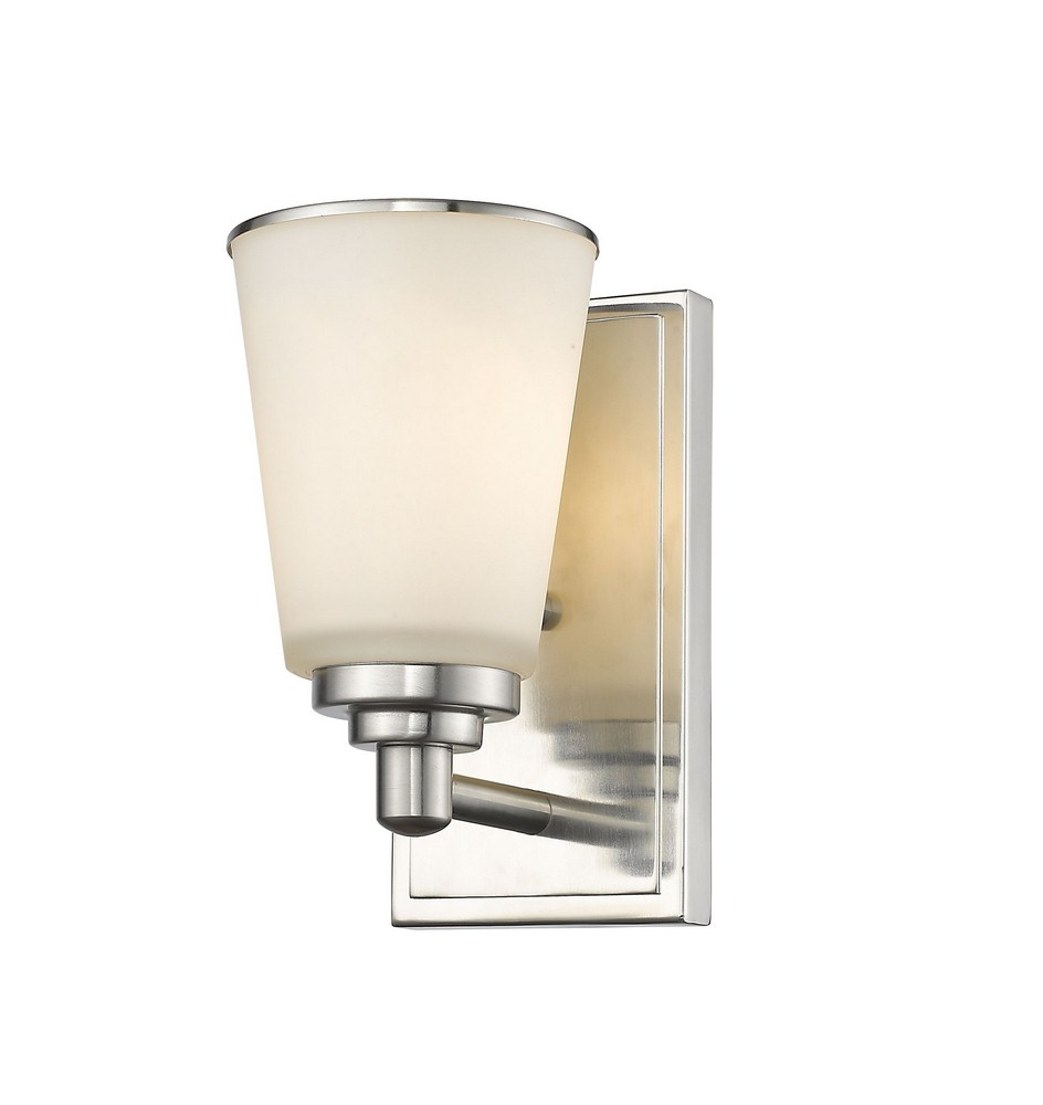 Z-Lite-432-1S-BN-Jarra - 1 Light Wall Sconce in Fusion Style - 5 Inches Wide by 8.5 Inches High   Jarra - 1 Light Wall Sconce in Fusion Style - 5 Inches Wide by 8.5 Inches High