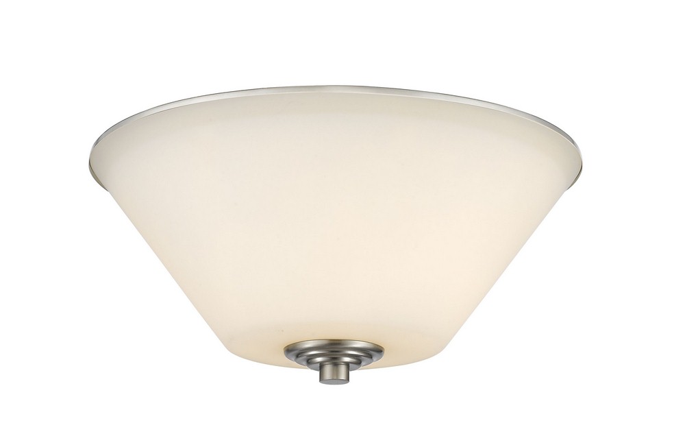 Z-Lite-432F2-BN-Jarra - 2 Light Flush Mount in Fusion Style - 13 Inches Wide by 6 Inches High Brushed Nickel  Bronze Finish with Matte Opal Glass