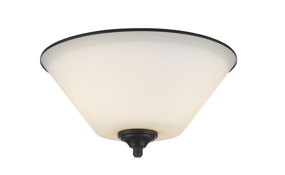 Z-Lite-432F2-BRZ-Jarra - 2 Light Flush Mount in Fusion Style - 13 Inches Wide by 6 Inches High Bronze  Bronze Finish with Matte Opal Glass