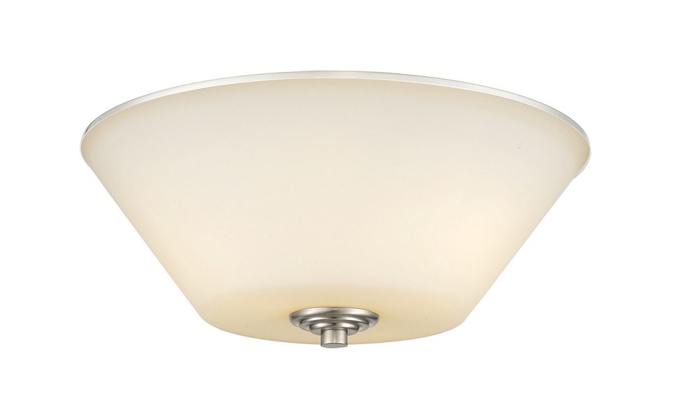 Z-Lite-432F3-BN-Jarra - 3 Light Flush Mount in Fusion Style - 15 Inches Wide by 6 Inches High Brushed Nickel  Bronze Finish with Matte Opal Glass