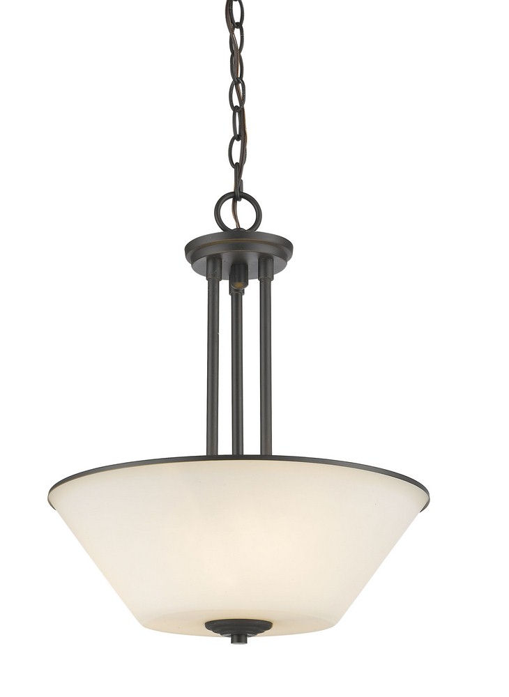 Z-Lite-432P-BRZ-Jarra - 3 Light Pendant in Metropolitan Style - 15 Inches Wide by 17.5 Inches High Bronze  Bronze Finish with Matte Opal Glass