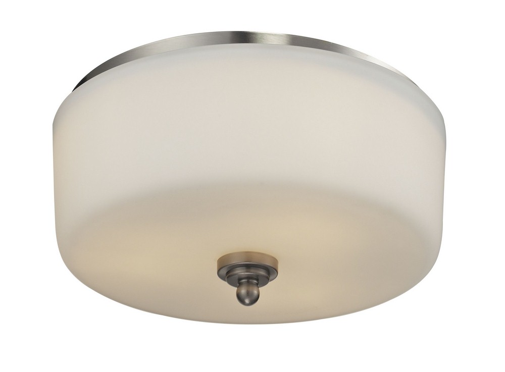 Z-Lite-434-F3-BN-Cardinal - 3 Light Flush Mount in Fusion Style - 13 Inches Wide by 6.75 Inches High Brushed Nickel Matte Opal Brushed Nickel Finish with Matte Opal Glass