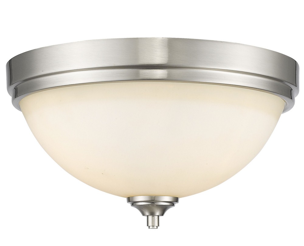 Z-Lite-435F3-BN-Bordeaux - 3 Light Flush Mount in Fusion Style - 15 Inches Wide by 8.25 Inches High Brushed Nickel  Bronze Finish with Matte Opal Glass