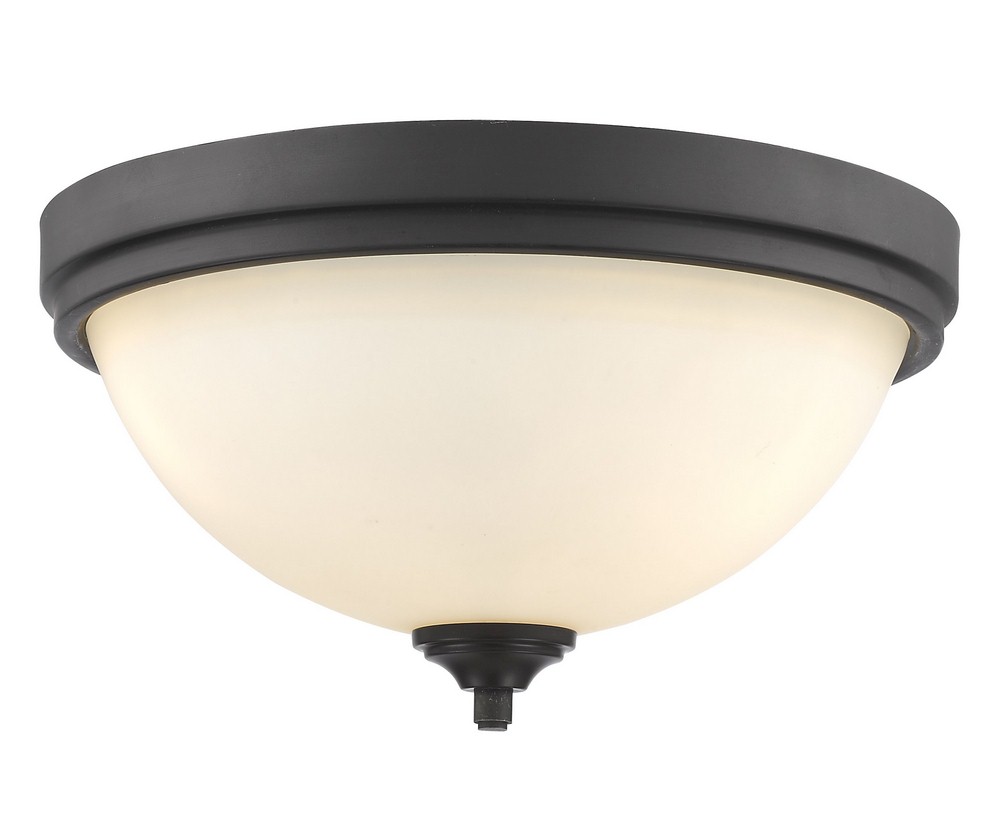 Z-Lite-435F3-BRZ-Bordeaux - 3 Light Flush Mount in Fusion Style - 15 Inches Wide by 8.25 Inches High Bronze  Bronze Finish with Matte Opal Glass