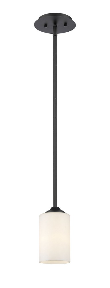 Z-Lite-435MP-BRZ-Bordeaux - 1 Light Mini Pendant in Fusion Style - 5.5 Inches Wide by 54.75 Inches High Bronze  Bronze Finish with Matte Opal Glass