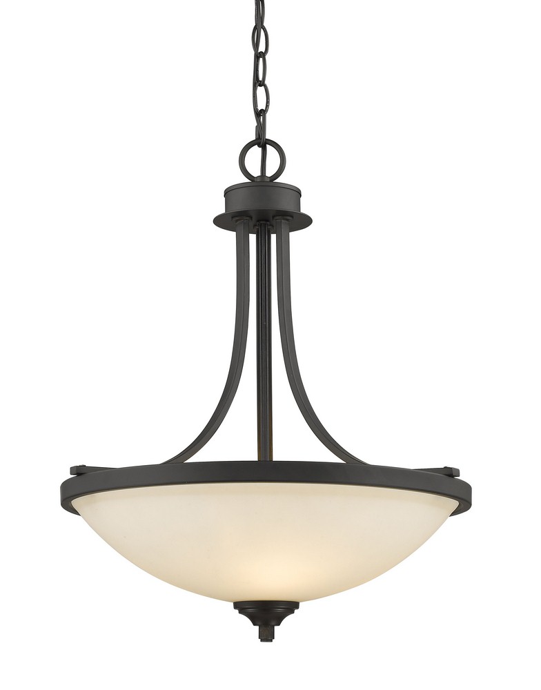 Z-Lite-435P-BRZ-Bordeaux - 3 Light Pendant in Metropolitan Style - 17.13 Inches Wide by 21 Inches High Bronze  Bronze Finish with Matte Opal Glass