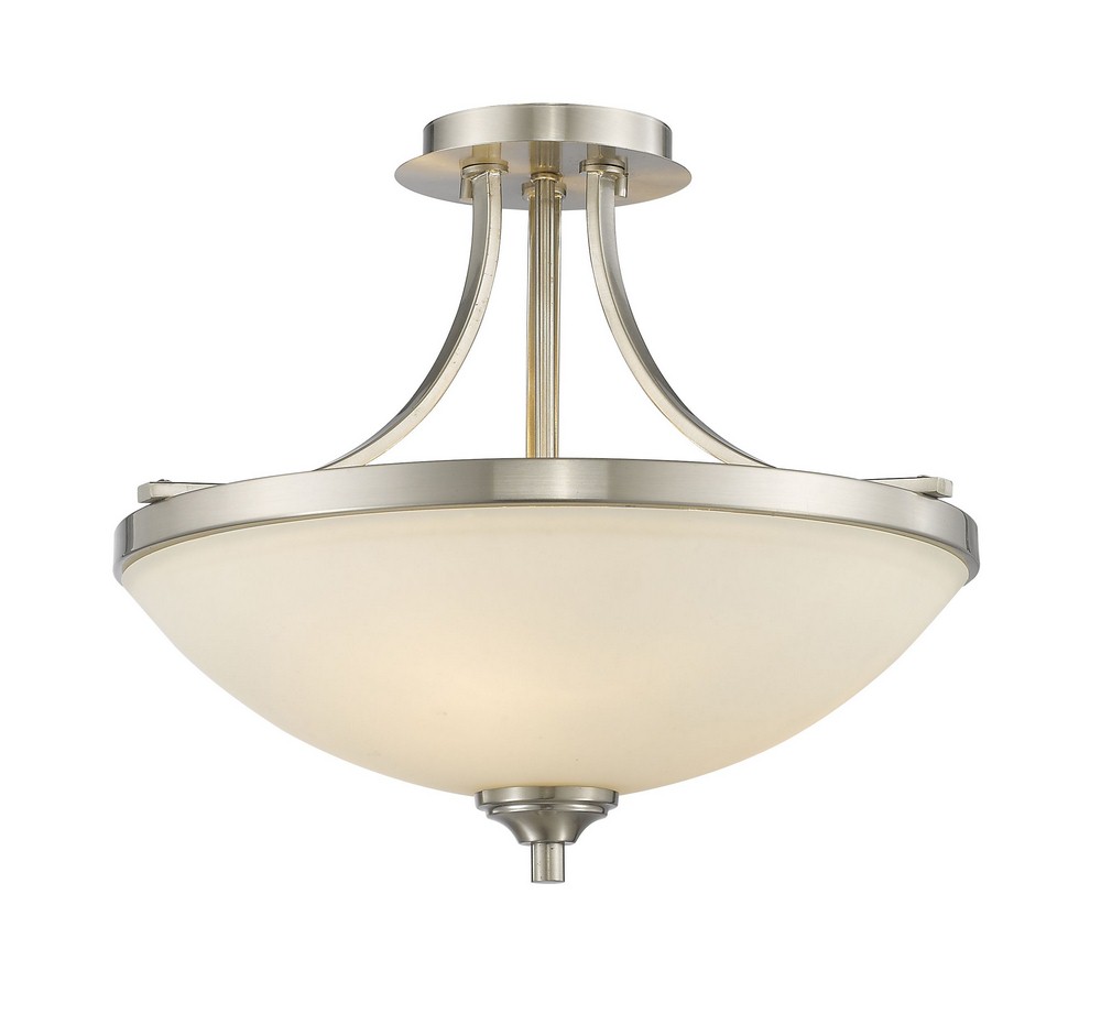 Z-Lite-435SF-BN-Bordeaux - 3 Light Semi-Flush Mount in Metropolitan Style - 17.13 Inches Wide by 13.25 Inches High Brushed Nickel  Bronze Finish with Matte Opal Glass