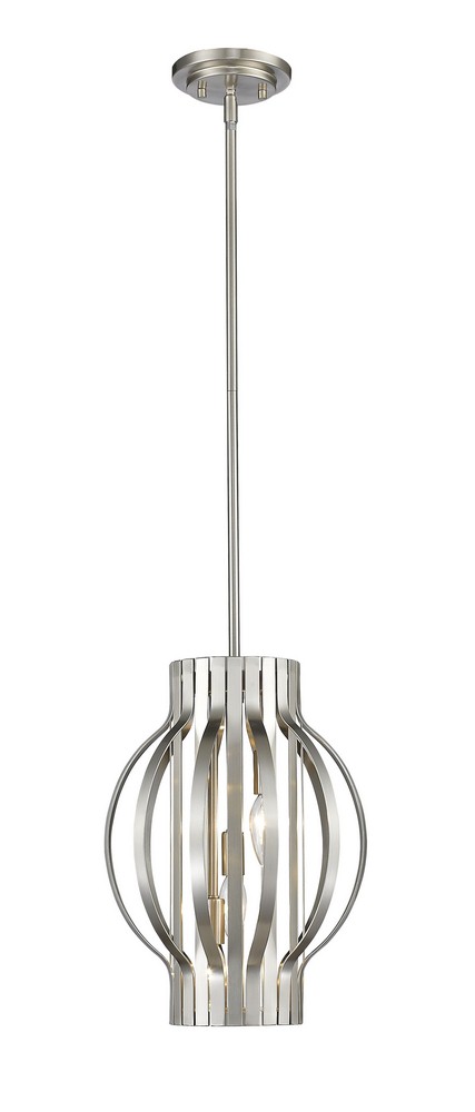 Z-Lite-436-12BN-Moundou - 3 Light Pendant in Metropolitan Style - 12 Inches Wide by 17.25 Inches High Brushed Nickel  Bronze Finish