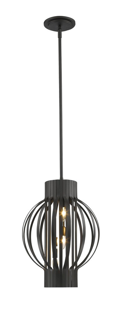 Z-Lite-436-12BRZ-Moundou - 3 Light Pendant in Metropolitan Style - 12 Inches Wide by 17.25 Inches High Bronze  Bronze Finish