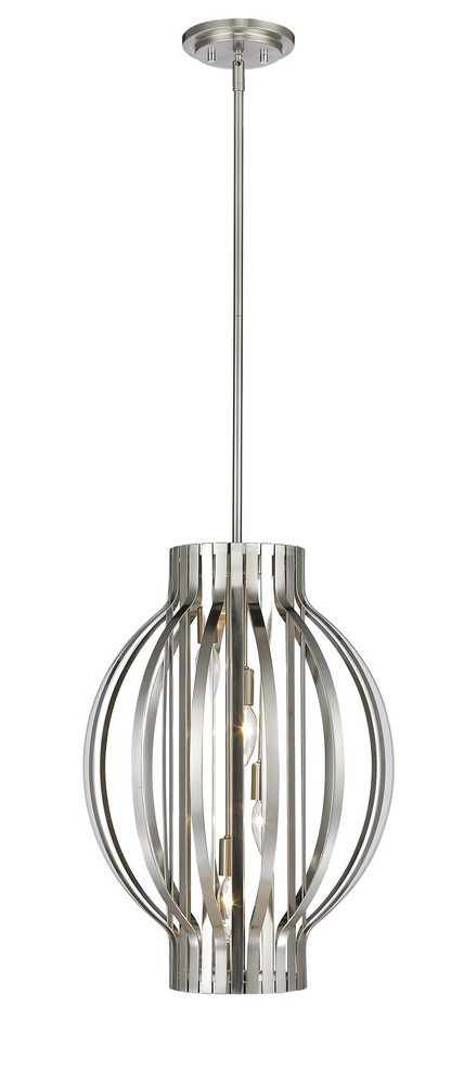 Z-Lite-436-16BN-Moundou - 4 Light Pendant in Metropolitan Style - 16 Inches Wide by 22 Inches High Brushed Nickel  Bronze Finish