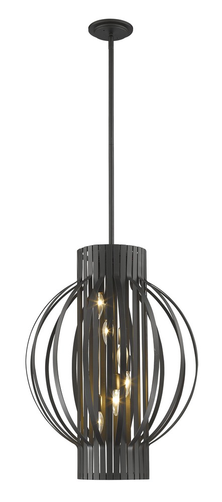 Z-Lite-436-20BRZ-Moundou - 6 Light Pendant in Metropolitan Style - 20 Inches Wide by 26 Inches High Bronze  Bronze Finish