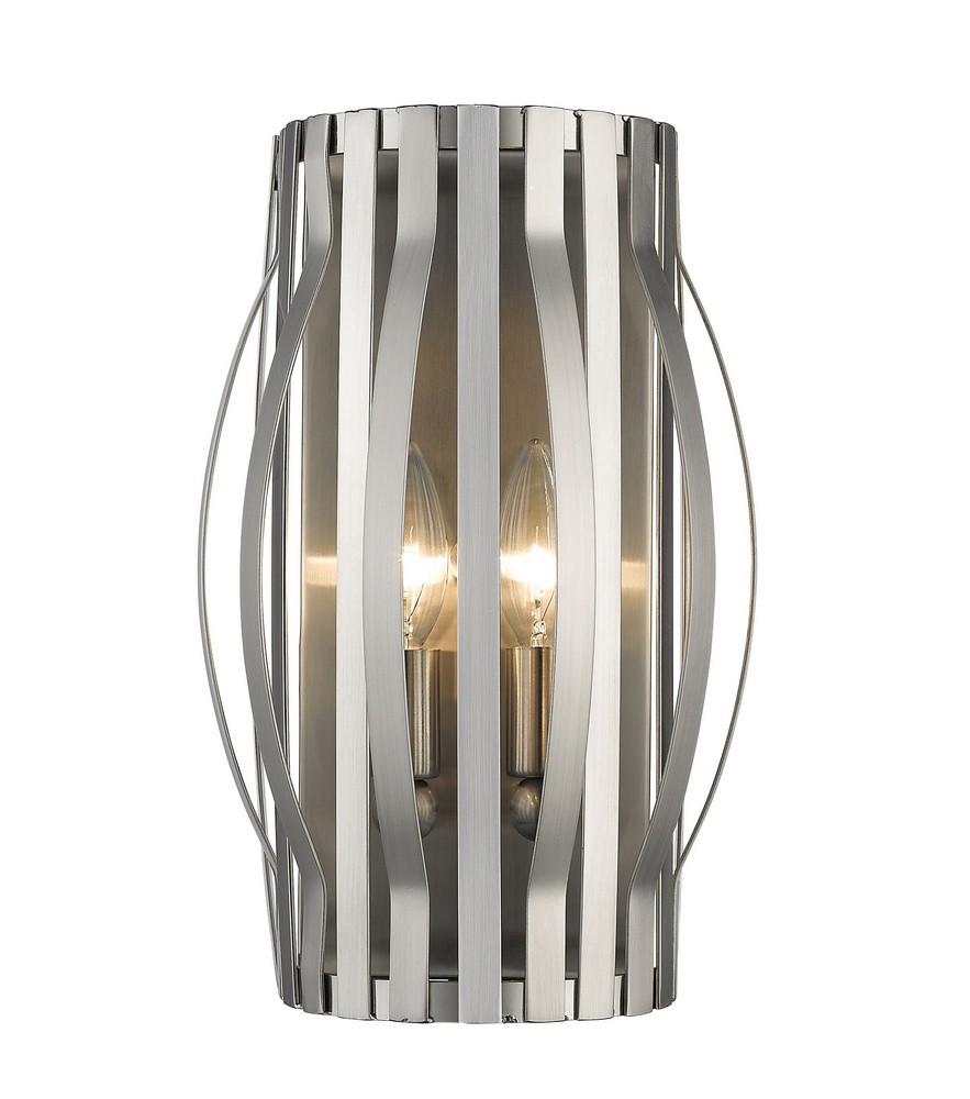 Z-Lite-436-2S-BN-Moundou - 2 Light Wall Sconce in Metropolitan Style - 7.75 Inches Wide by 12.5 Inches High Brushed Nickel  Bronze Finish