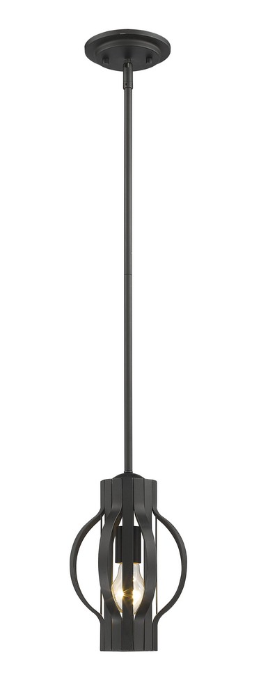 Z-Lite-436MP-BRZ-Moundou - 1 Light Mini Pendant in Metropolitan Style - 7 Inches Wide by 10 Inches High Bronze  Bronze Finish