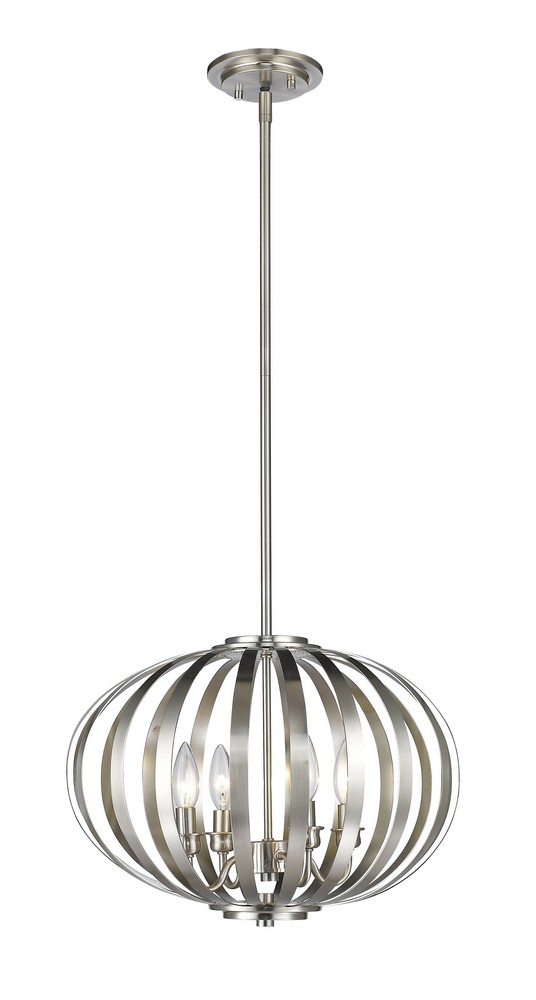 Z-Lite-438-16BN-Moundou - 4 Light Pendant in Metropolitan Style - 15 Inches Wide by 12.5 Inches High Brushed Nickel  Bronze Finish