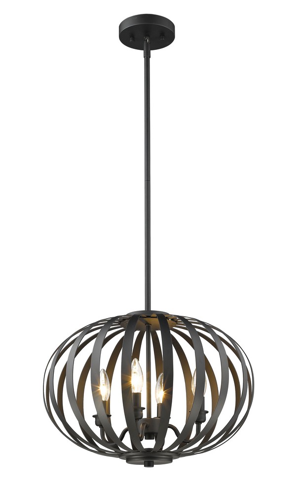 Z-Lite-438-16BRZ-Moundou - 4 Light Pendant in Metropolitan Style - 15 Inches Wide by 12.5 Inches High Bronze  Bronze Finish