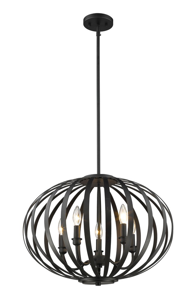 Z-Lite-438-20BRZ-Moundou - 5 Light Pendant in Metropolitan Style - 20 Inches Wide by 16.75 Inches High Bronze  Bronze Finish