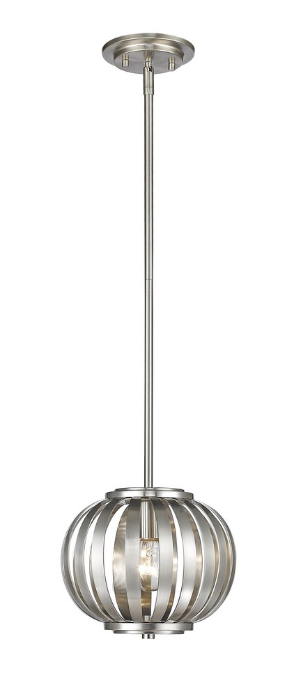 Z-Lite-438-8BN-Moundou - 1 Light Mini Pendant in Fusion Style - 8 Inches Wide by 9.5 Inches High Brushed Nickel  Bronze Finish