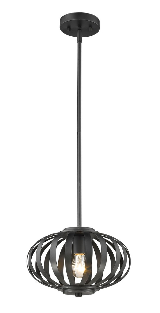 Z-Lite-438-8BRZ-Moundou - 1 Light Mini Pendant in Fusion Style - 8 Inches Wide by 9.5 Inches High Bronze  Bronze Finish