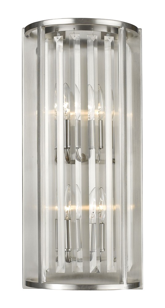 Z-Lite-439-4S-BN-Monarch - 4 Light Wall Sconce in Fusion Style - 10 Inches Wide by 21.38 Inches High   Monarch - 4 Light Wall Sconce in Fusion Style - 10 Inches Wide by 21.38 Inches High