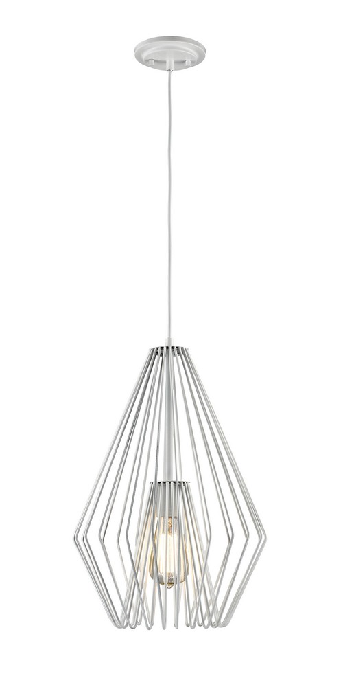 Z-Lite-442MP12-WH-Quintus - 1 Light Mini Pendant in Modern Style - 12.25 Inches Wide by 18.5 Inches High Gloss White  Gloss White Finish