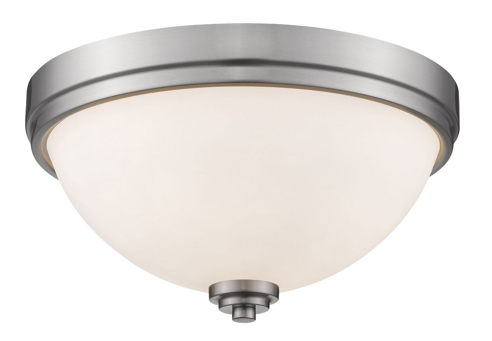 Z-Lite-443F2-BN-Ashton - 2 Light Flush Mount in Traditional Style - 13 Inches Wide by 6.5 Inches High   Brushed Nickel Finish with Matte Opal Glass