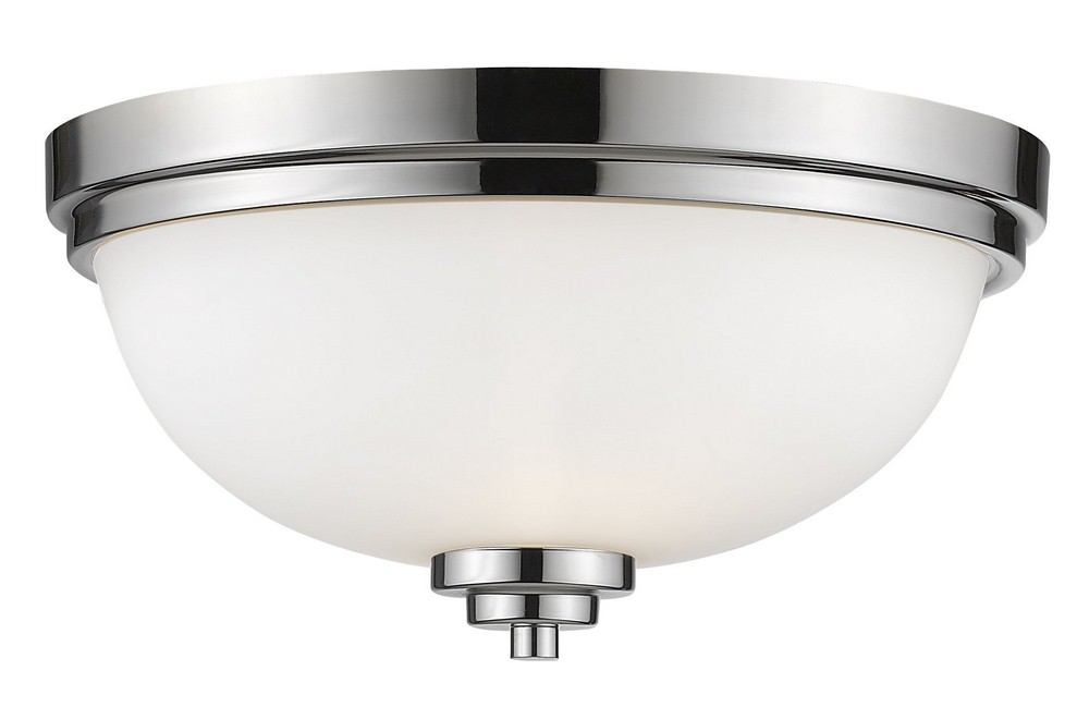 Z-Lite-443F3-CH-Ashton - 3 Light Flush Mount in Traditional Style - 15 Inches Wide by 8 Inches High Chrome  Chrome Finish with Matte Opal Glass